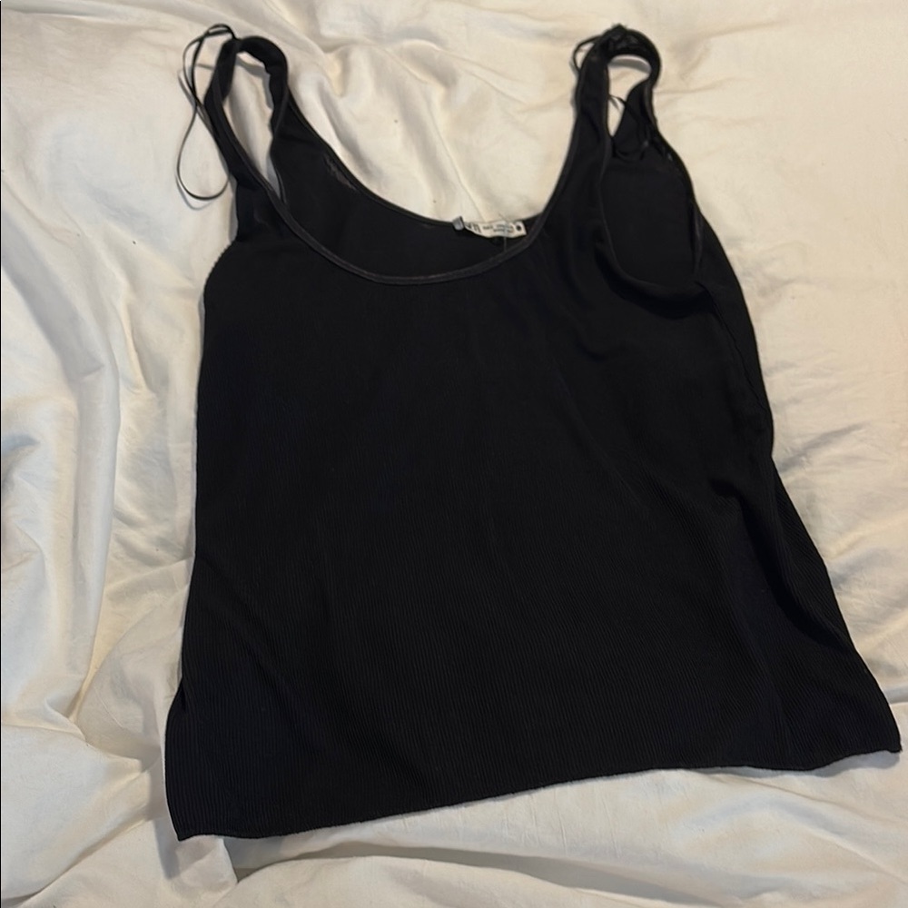 Zara Black Ribbed Tank Top Size S. Never worn